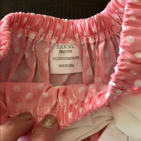 Beautiful Easter bunny dress pink & white polkadot - Picture 4 of 8